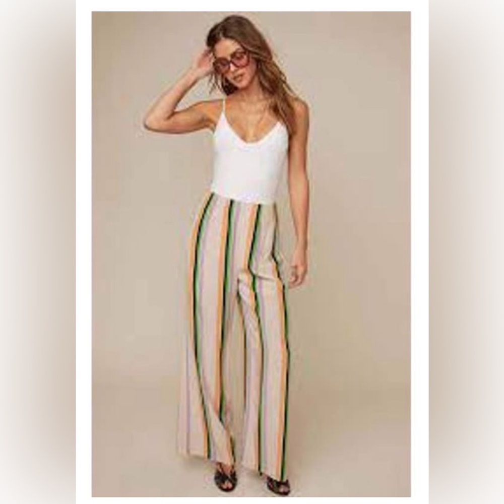 Astr The Label Colorful Striped Pallazo Pants SzSM